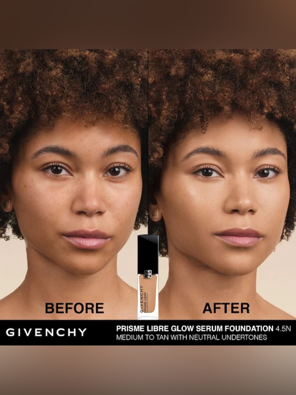 New Givenchy Prisme Libre Glow Serum Blurring Foundation 4.5N - Picture 2 of 3